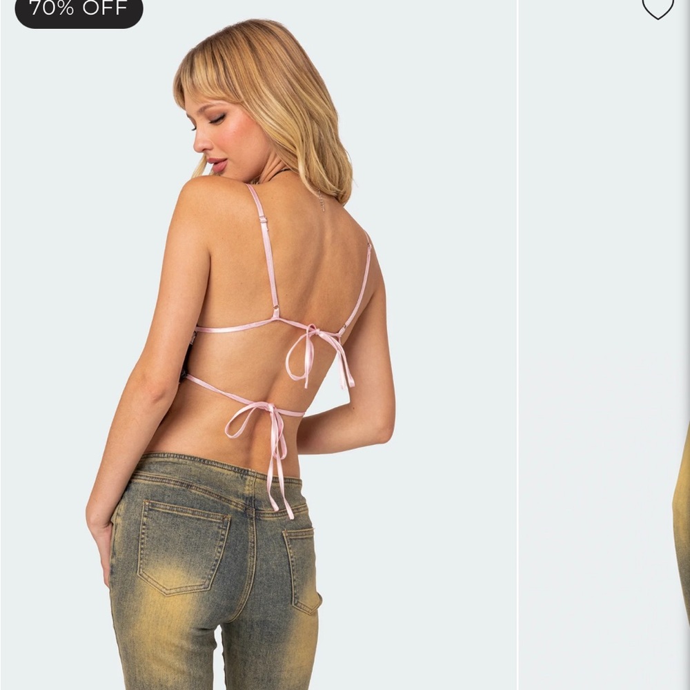 new edikted cara lace open back top - Picture 4 of 8